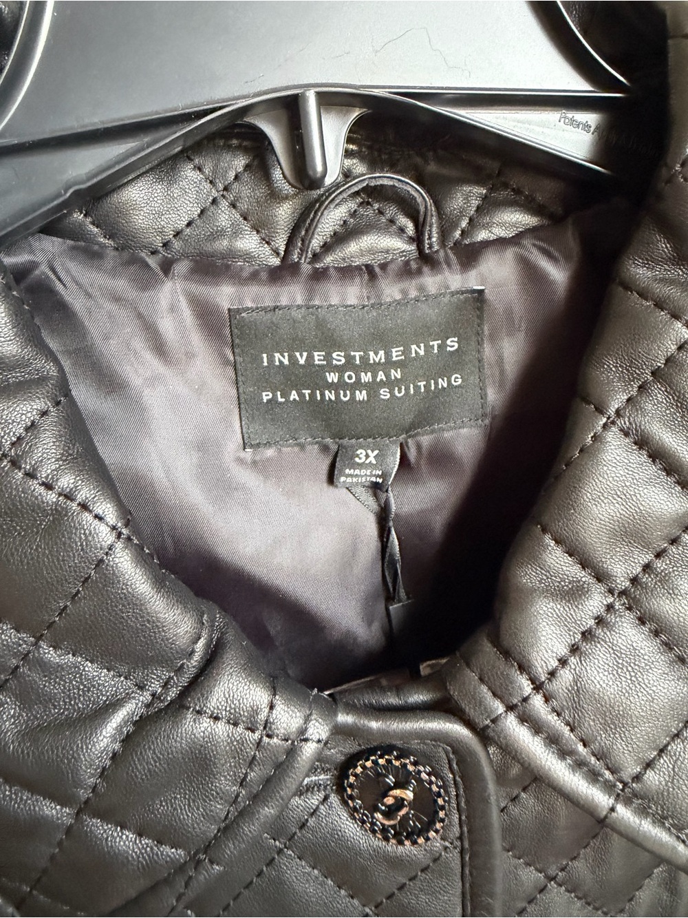 Investments Platinum Suiting Quilted Genuine Lamb Leather Point Collar Jacket - Picture 9 of 14